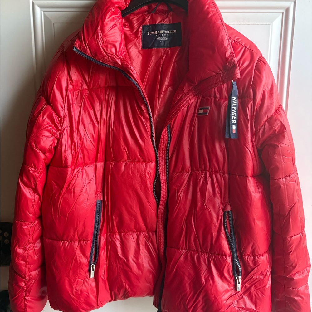 Tommy Hilfiger Vibrant Red Quilted Puffer Jacket